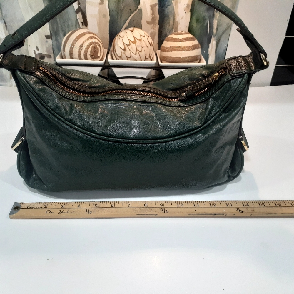 Dana Bachman hunter green and gold satchel - Picture 5 of 13